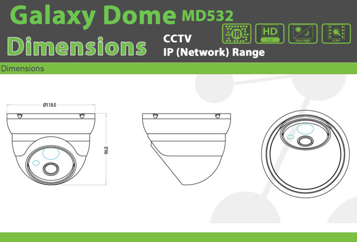 CCTV GALAXY DOME 532 IP CAMERA - CCTV Cameras IP (Network) GALAXY DOME security and access control products