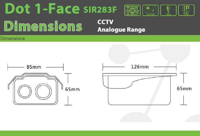SIR283f CCTV Cameras - CCTV Analogue Dot 1 FACE PRODUCT - security and access control products