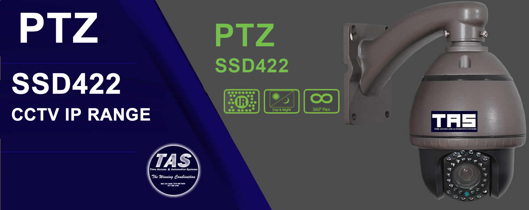 PTZ SSD442 CCTV MINI  Cameras Analogue Bullet Range Product - MINI DOME PTZ CCTV IP Cameras security control banner