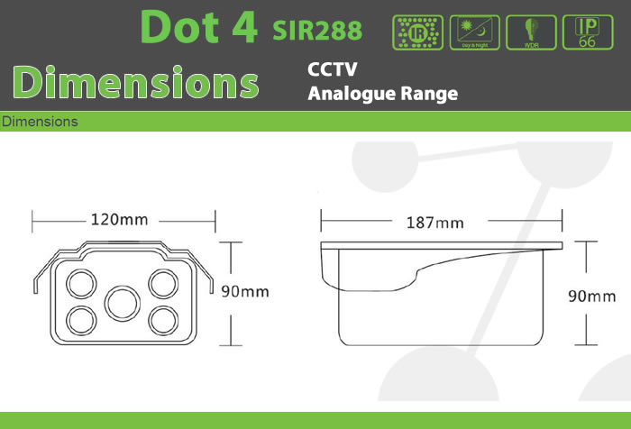 SIR288 CCTV Cameras Analogue DOT 4 Range - CCTV Analogue security and access control products