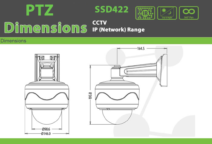 SD422 Mini PTZ IP Camera - CCTV Cameras MINI PTZ IP (Network) security and access control products